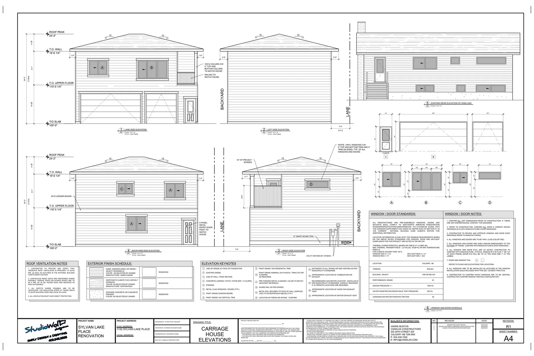 Proposed carriage suite — exterior elevations